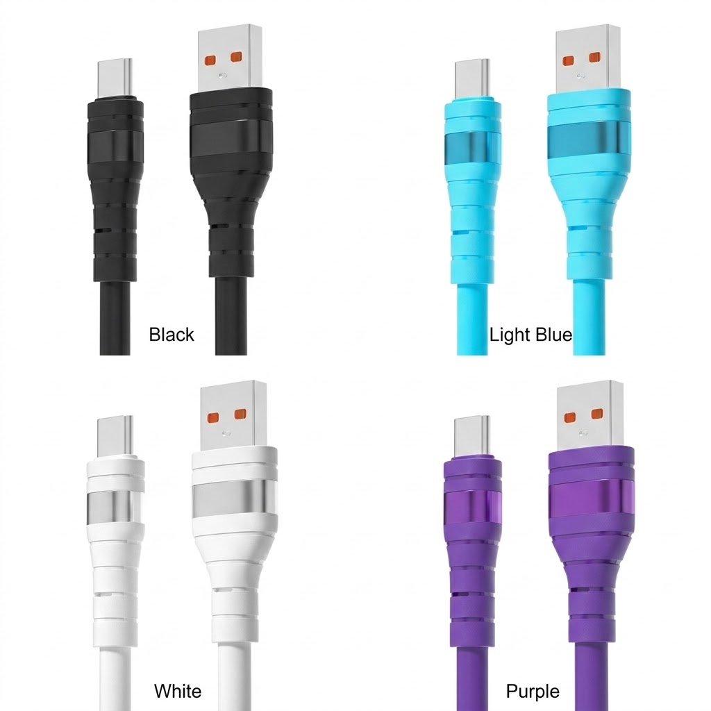 66W 5A Fast Charging USB Cable, Durable Cord with Reinforced TPE Joints for Extended Lifespan