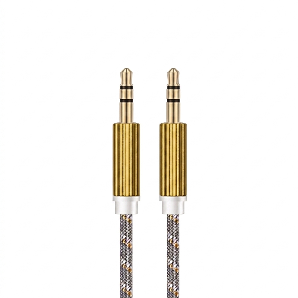 Premium Braided 3.5mm AUX Audio Cable, Gold-Plated Auxiliary Cord for Car, Speakers