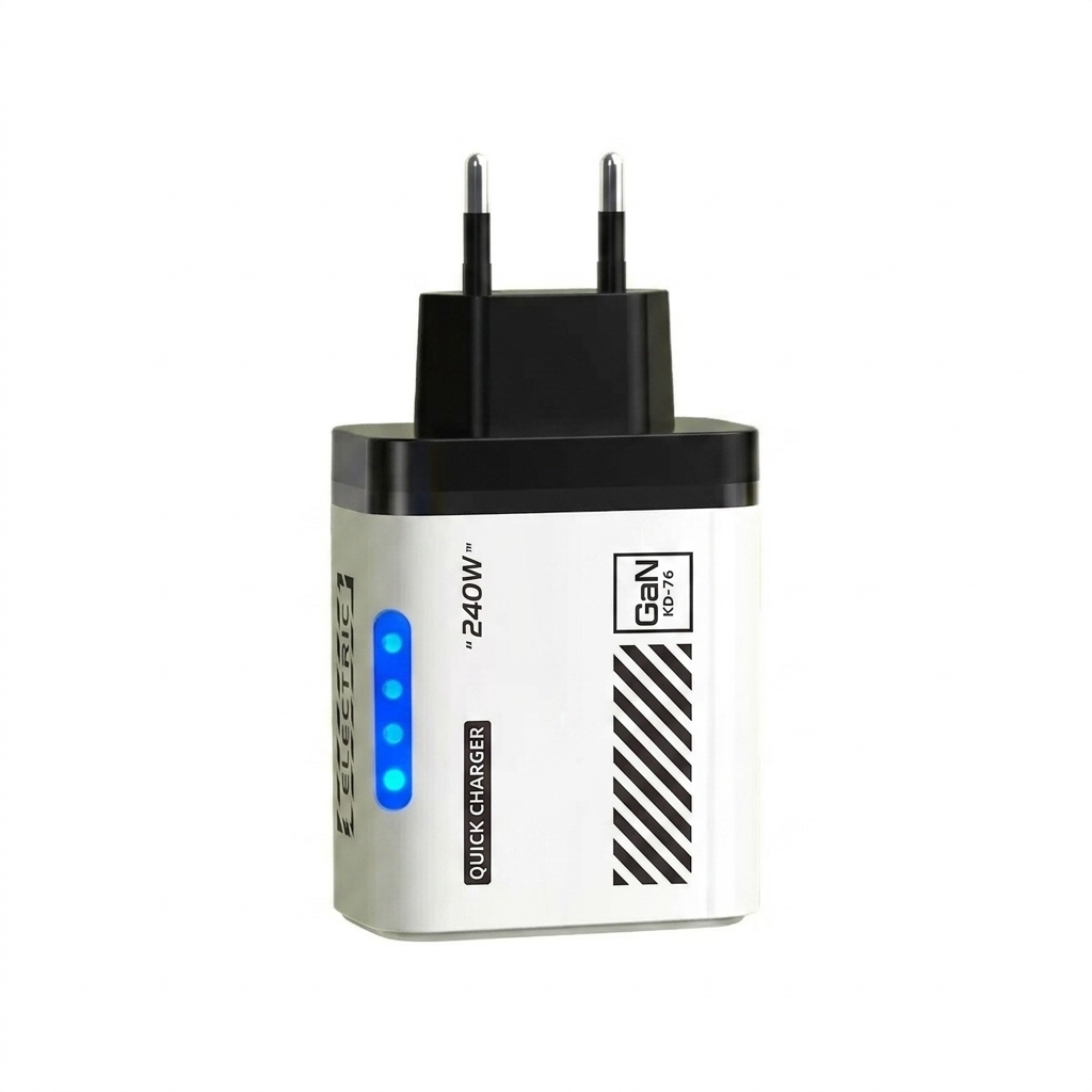 240W GaN Fast Charger, 5-Port USB-C PD and QC 3.0 Wall Adapter