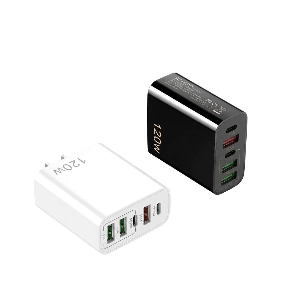 120W 5-Port USB-C PD Fast Charger for Phones and Tablets