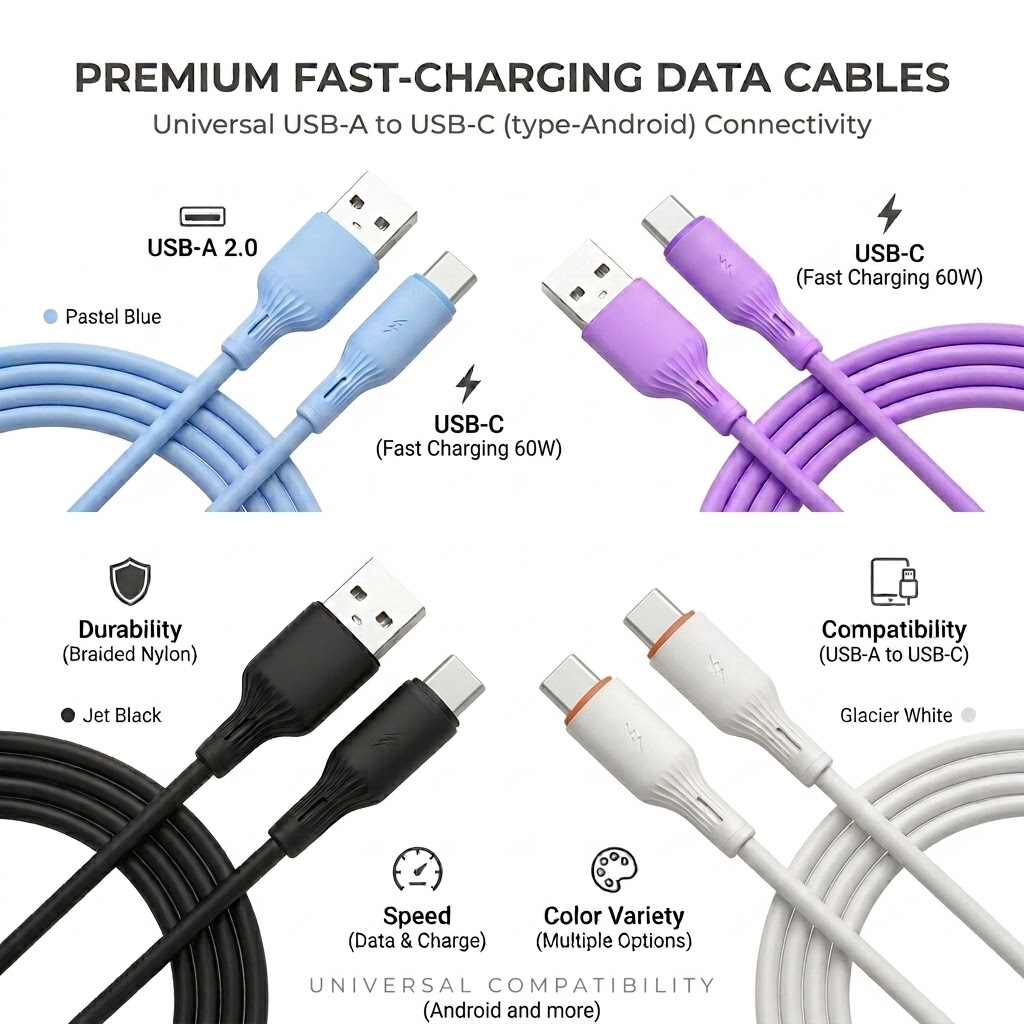66W Liquid Silicone Super Fast Charging Cable, Low-Temp Safe Charger Cord for Smartphones