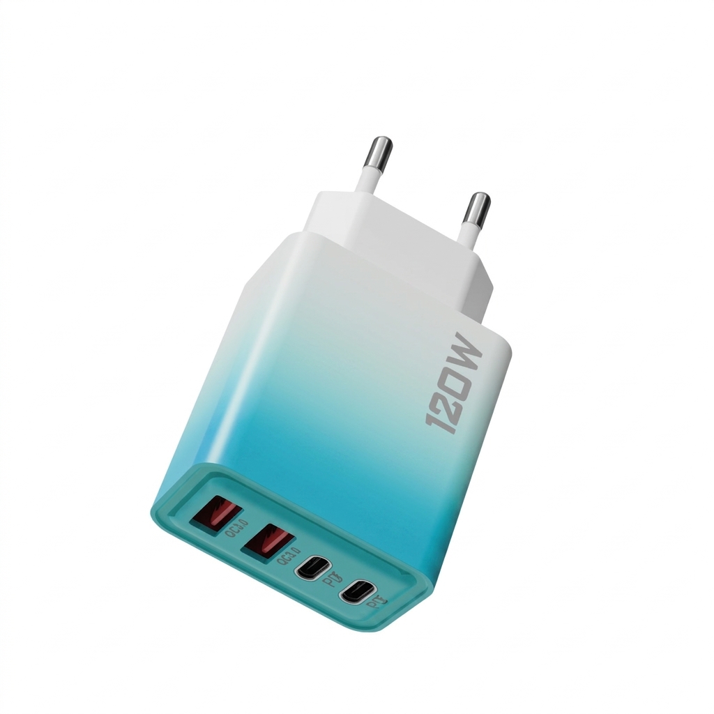 120W Multi-Port Fast Charger, USB-C PD and QC 3.0 Wall Adapter