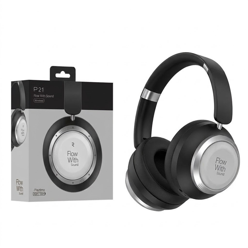 P21 HiFi Stereo Wireless Over-Ear Headphones, Bluetooth 6.0, 40mm Drivers, 8H Playtime