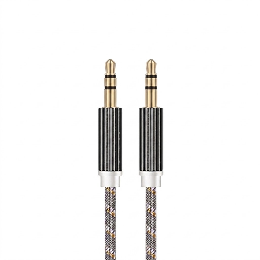 Premium Braided 3.5mm AUX Audio Cable, Gold-Plated Auxiliary Cord for Car, Speakers