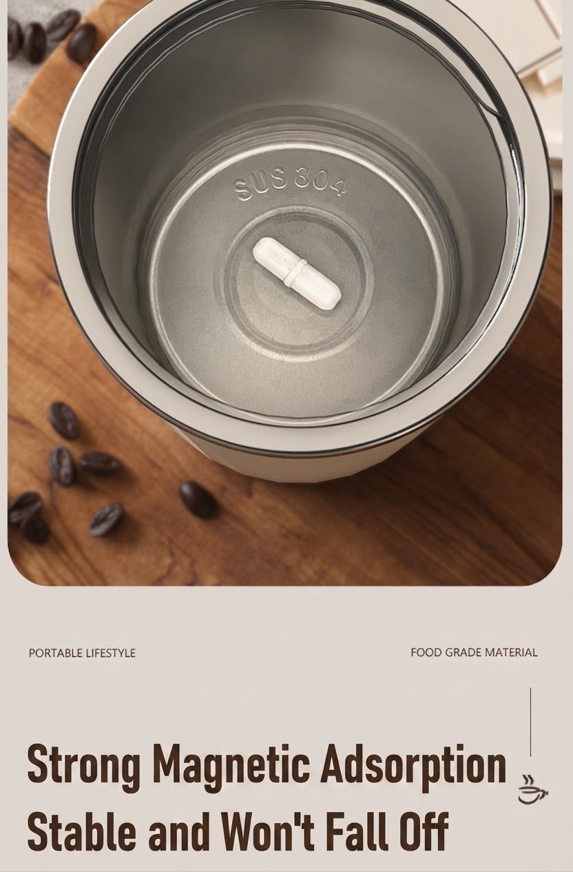 Automatischer 400-ml-Kaffeebecher mit Rührfunktion und intelligenter Temperaturanzeige, Edelstahl 304, wiederaufladbar über USB-C, 30 Tage Standby-Zeit