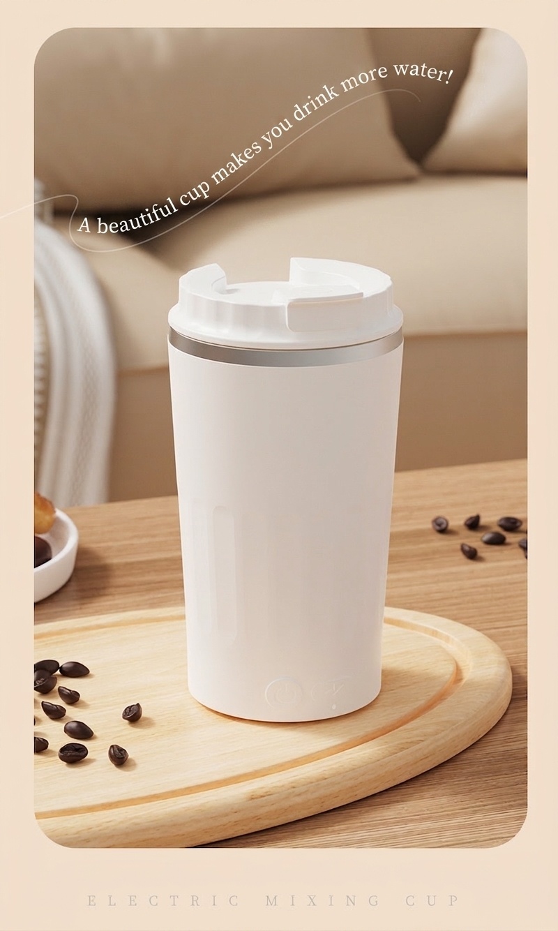 Automatic Self-Stirring Mug, 7000 RPM Portable Magnetic Coffee Cup, 304 Stainless Steel, Detachable Waterproof Design, 300mAh Type-C Rechargeable
