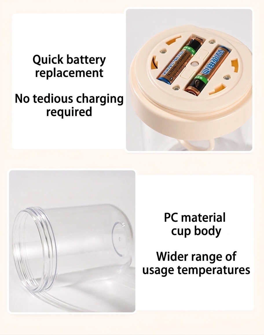 Automatischer, tragbarer Kaffeebecher mit Selbstumrührfunktion, batteriebetriebener elektrischer Mixbecher für Kaffee und Proteinshakes, auslaufsicheres und robustes PC-Material