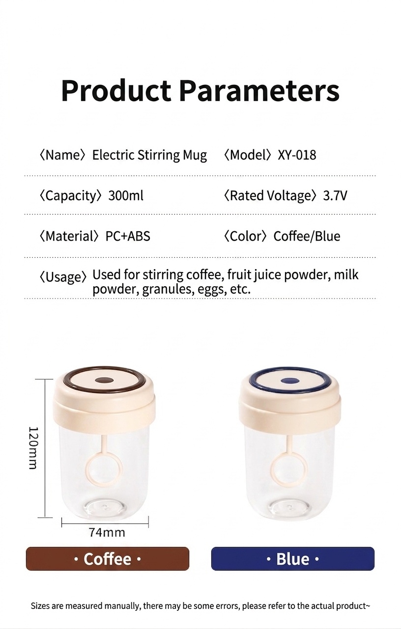 Automatischer, tragbarer Kaffeebecher mit Selbstumrührfunktion, batteriebetriebener elektrischer Mixbecher für Kaffee und Proteinshakes, auslaufsicheres und robustes PC-Material