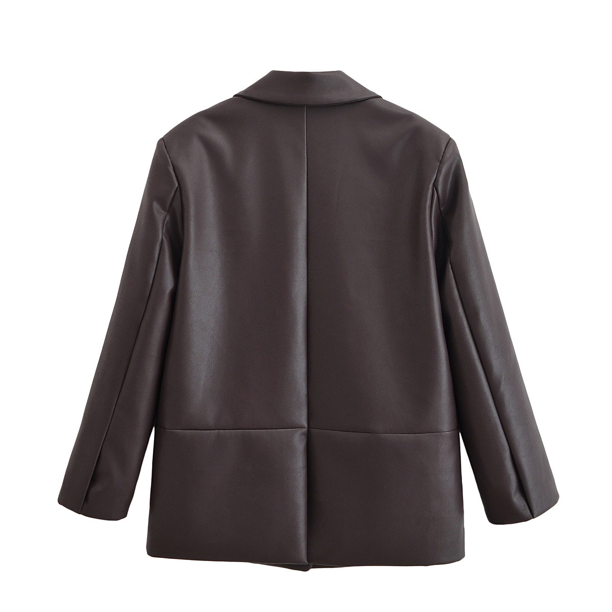 Blazer van imitatieleer - Stijlvolle jas in westernstijl met dubbele knoopsluiting KUN-00133