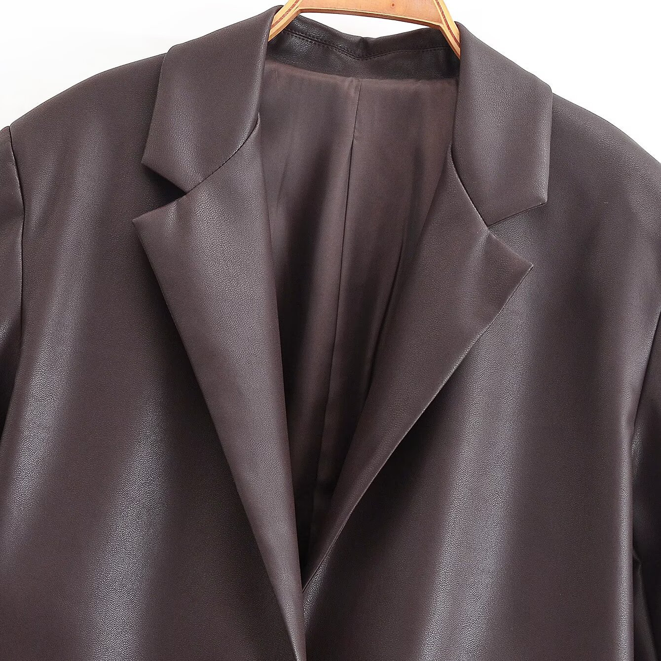 Blazer van imitatieleer - Stijlvolle jas in westernstijl met dubbele knoopsluiting KUN-00133