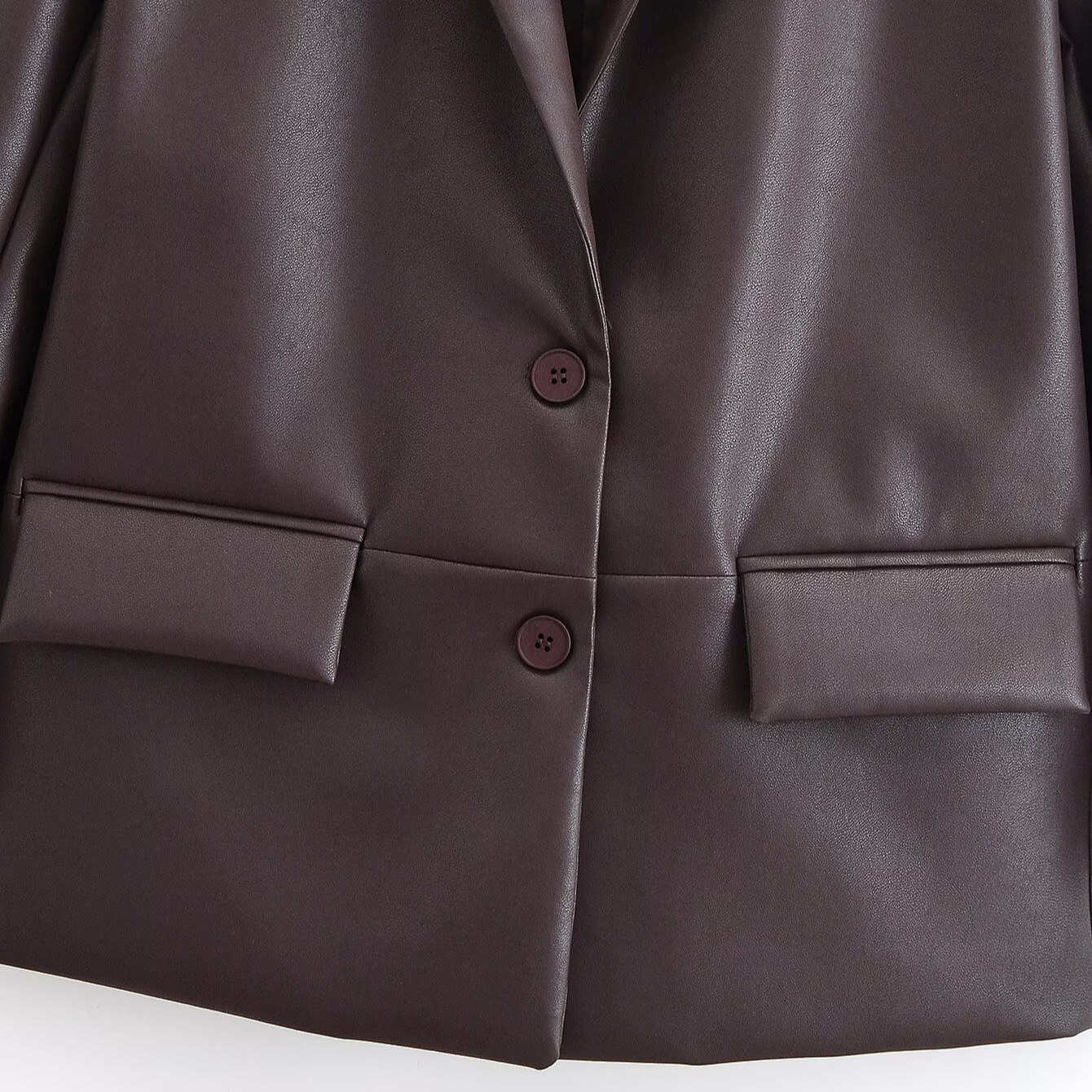 Blazer van imitatieleer - Stijlvolle jas in westernstijl met dubbele knoopsluiting KUN-00133