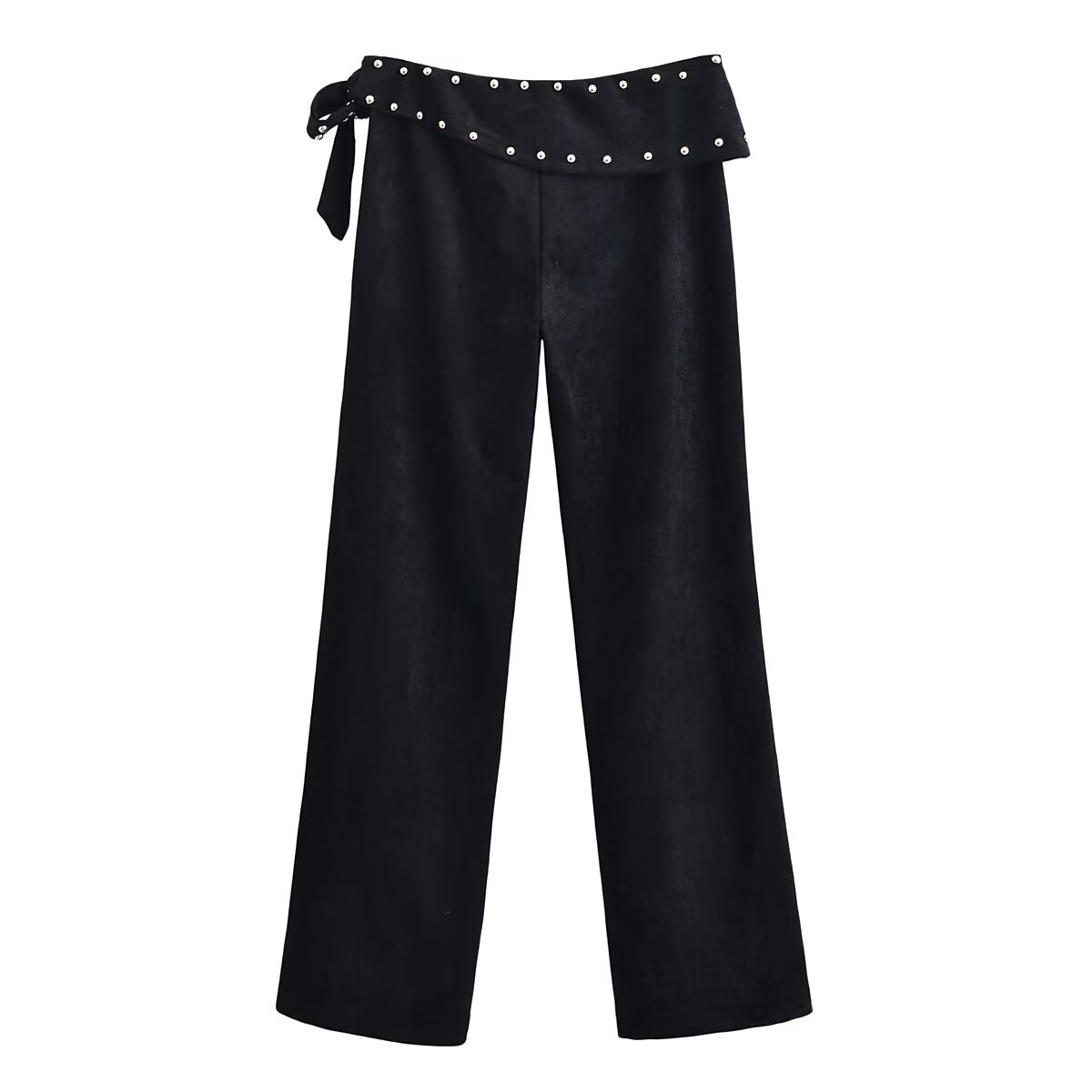 Flare Jeans Women's Rivet Detail Long Pants - Stylish Casual KUN-00029