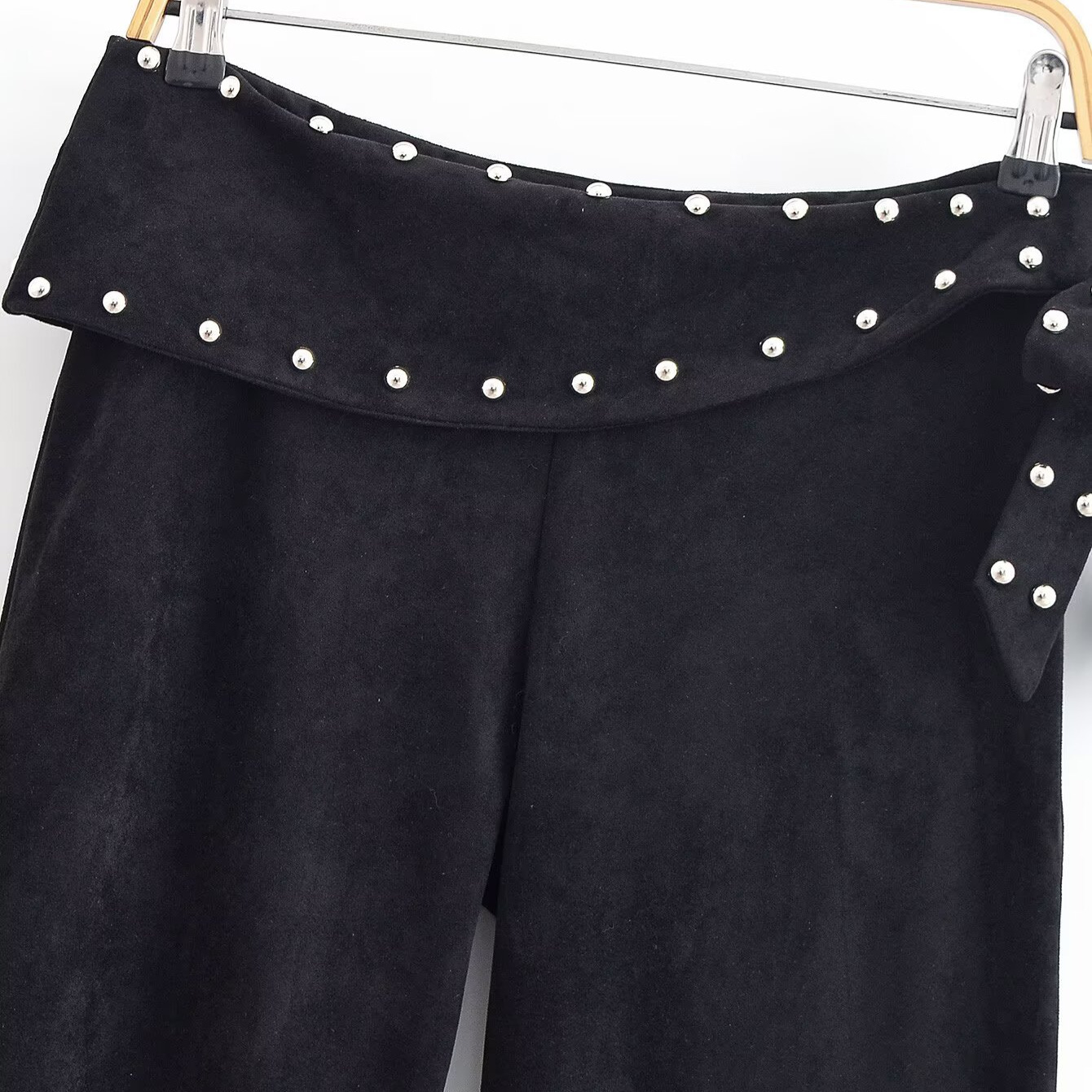 Flare Jeans Women's Rivet Detail Long Pants - Stylish Casual KUN-00029
