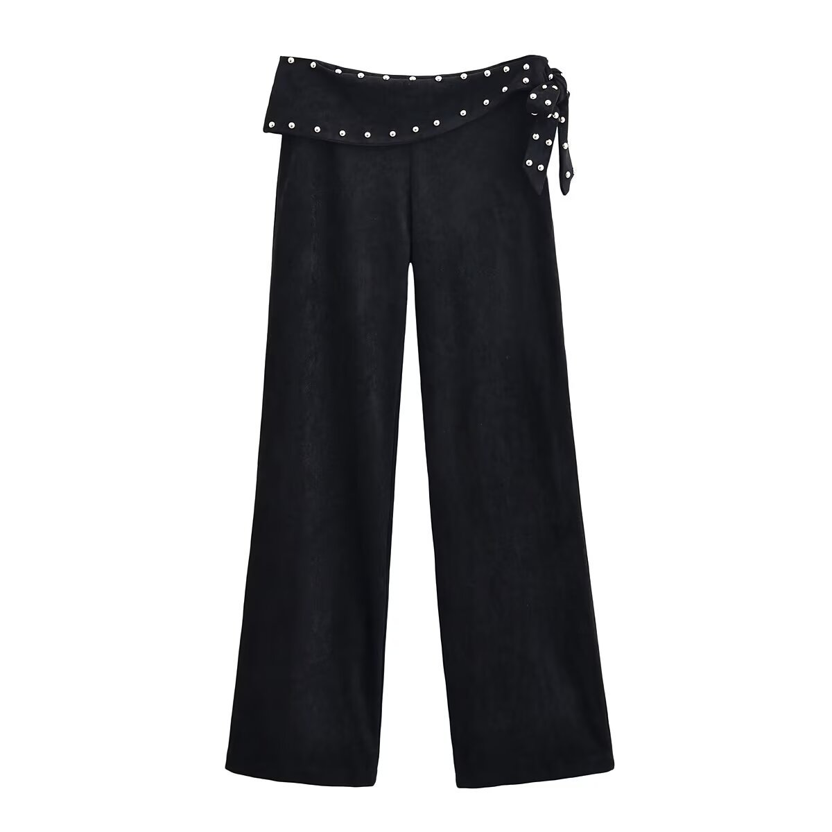 Flare Jeans Women's Rivet Detail Long Pants - Stylish Casual KUN-00029