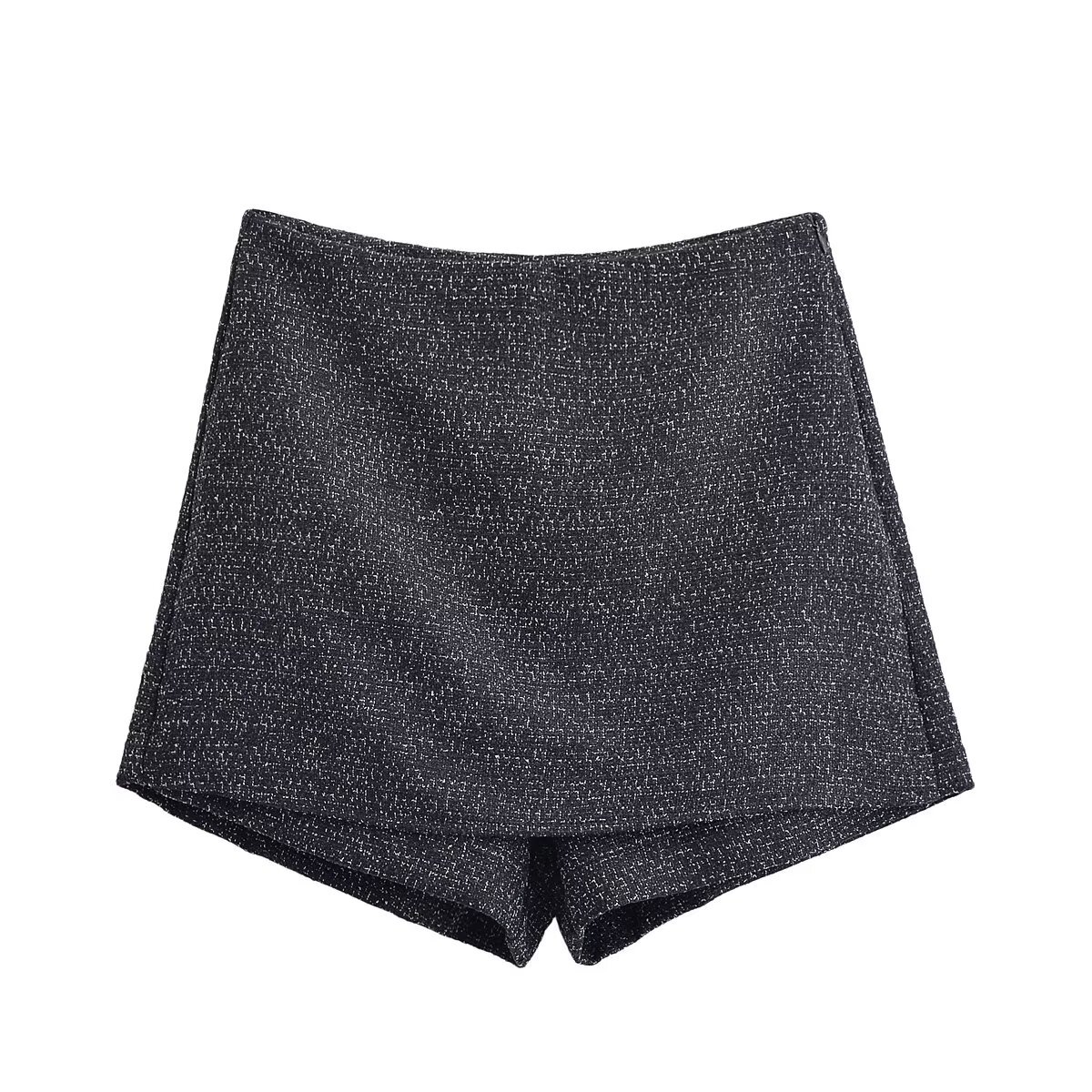 Ensemble blazer et jupe en tweed - Chic noir et blanc KUN-00105