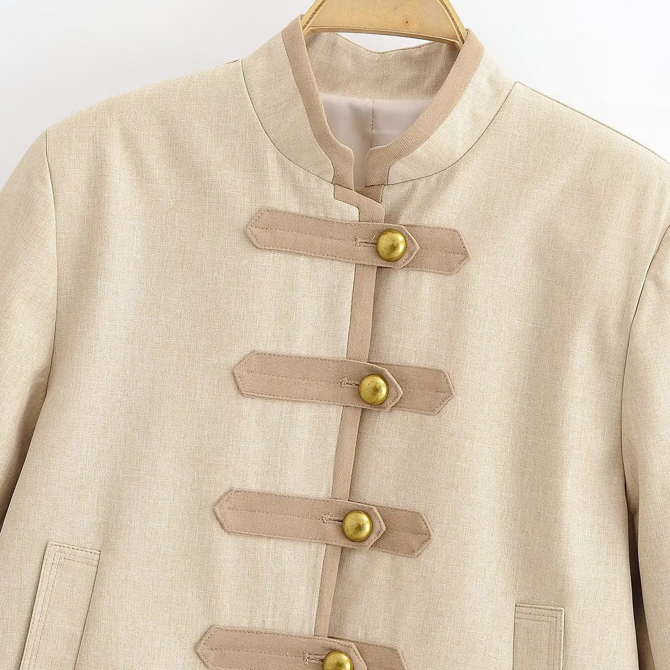 Blazer corto retro para mujer - Chaqueta de traje vintage con estilo KUN-00033