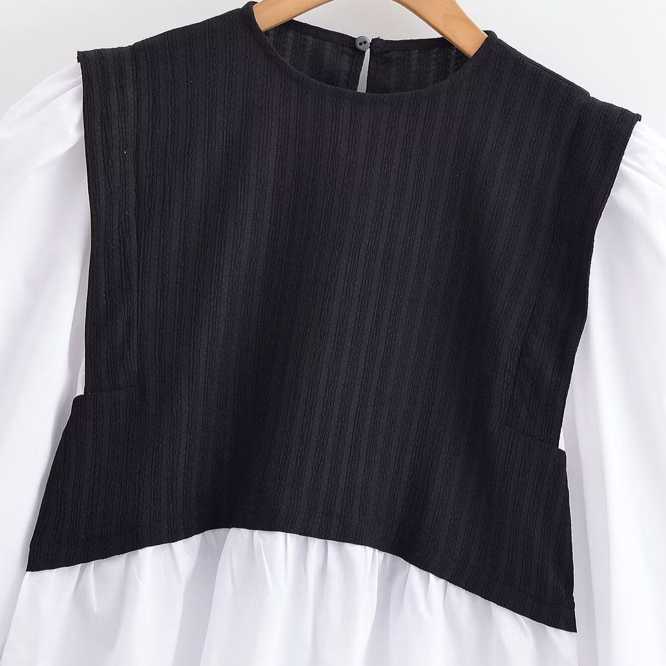 Women's Color Block Patchwork Top - Chic Two Piece Look KUN-00043