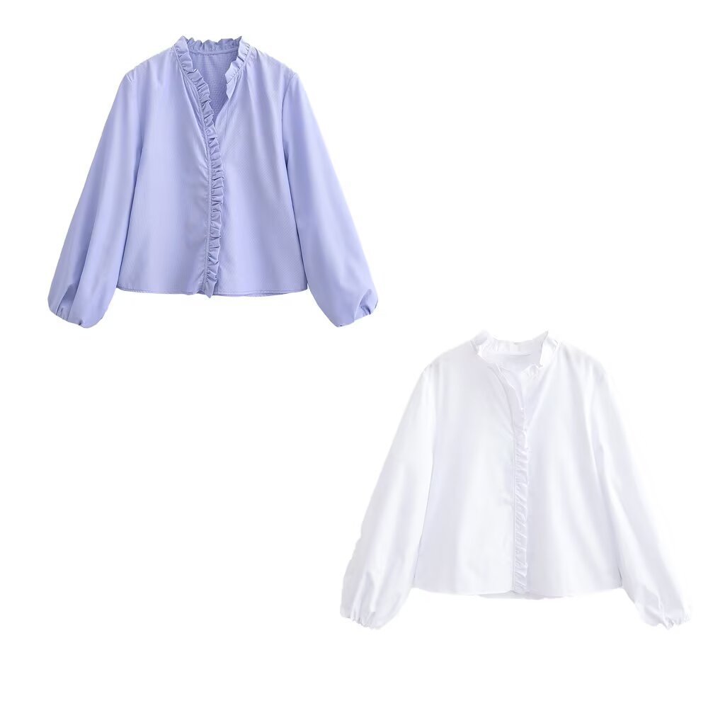 Poplin Layered Ruffle Blouse KUN-00102