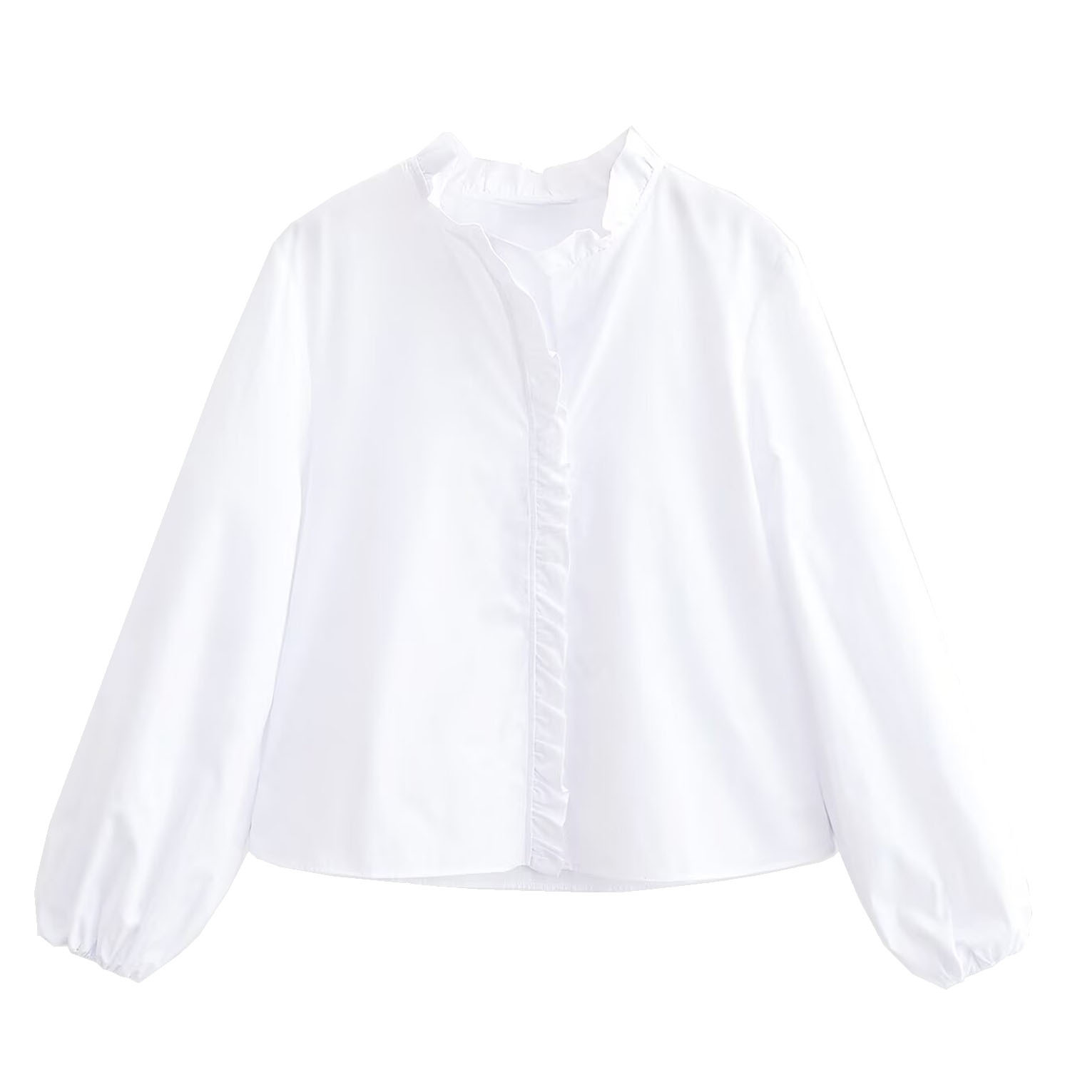 Poplin Layered Ruffle Blouse KUN-00102