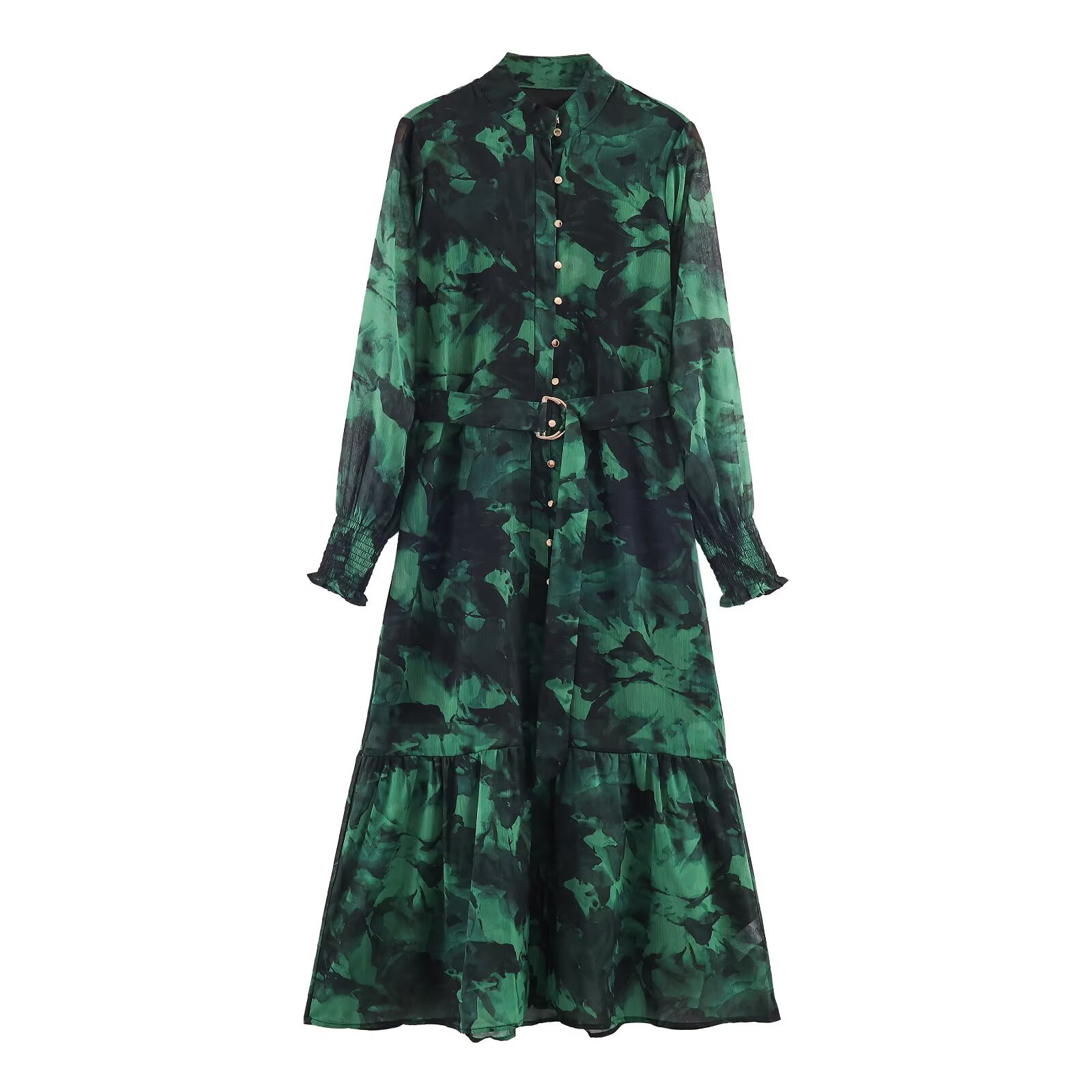 Vestido de gasa con estampado floral - Moda elegante KUN-00118