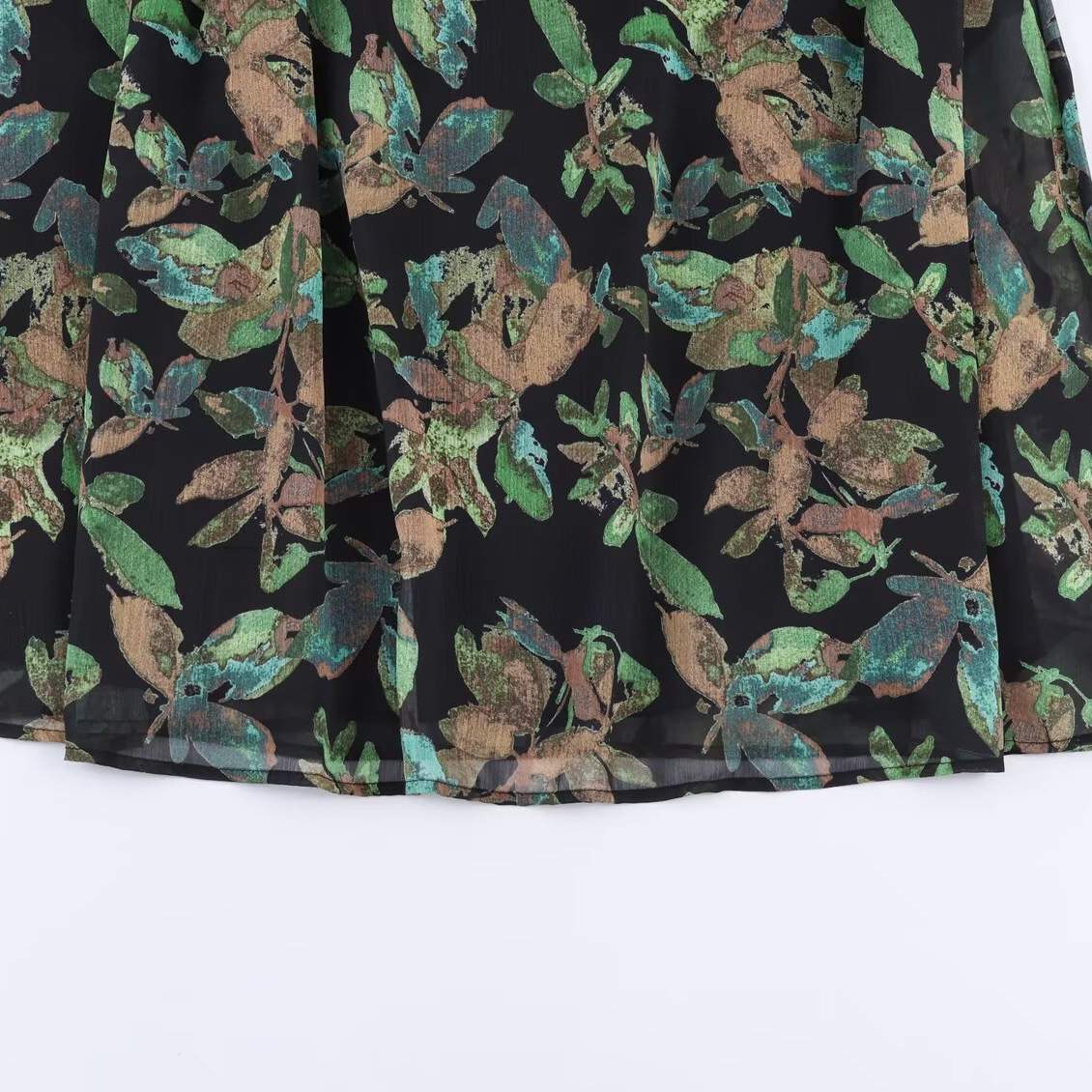 Vestido de manga larga con estampado floral para mujer, clásico, informal y elegante, KUN-00017