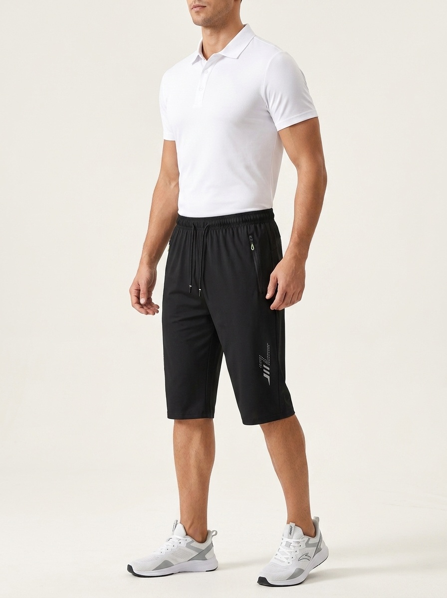Sportliche Herren-Caprishorts mit Reißverschlusstaschen