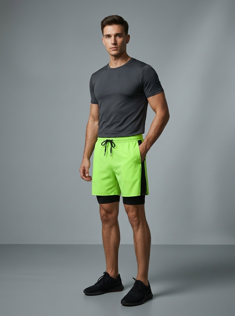 Men's 2-in-1 Athletic Shorts with Compression Liner