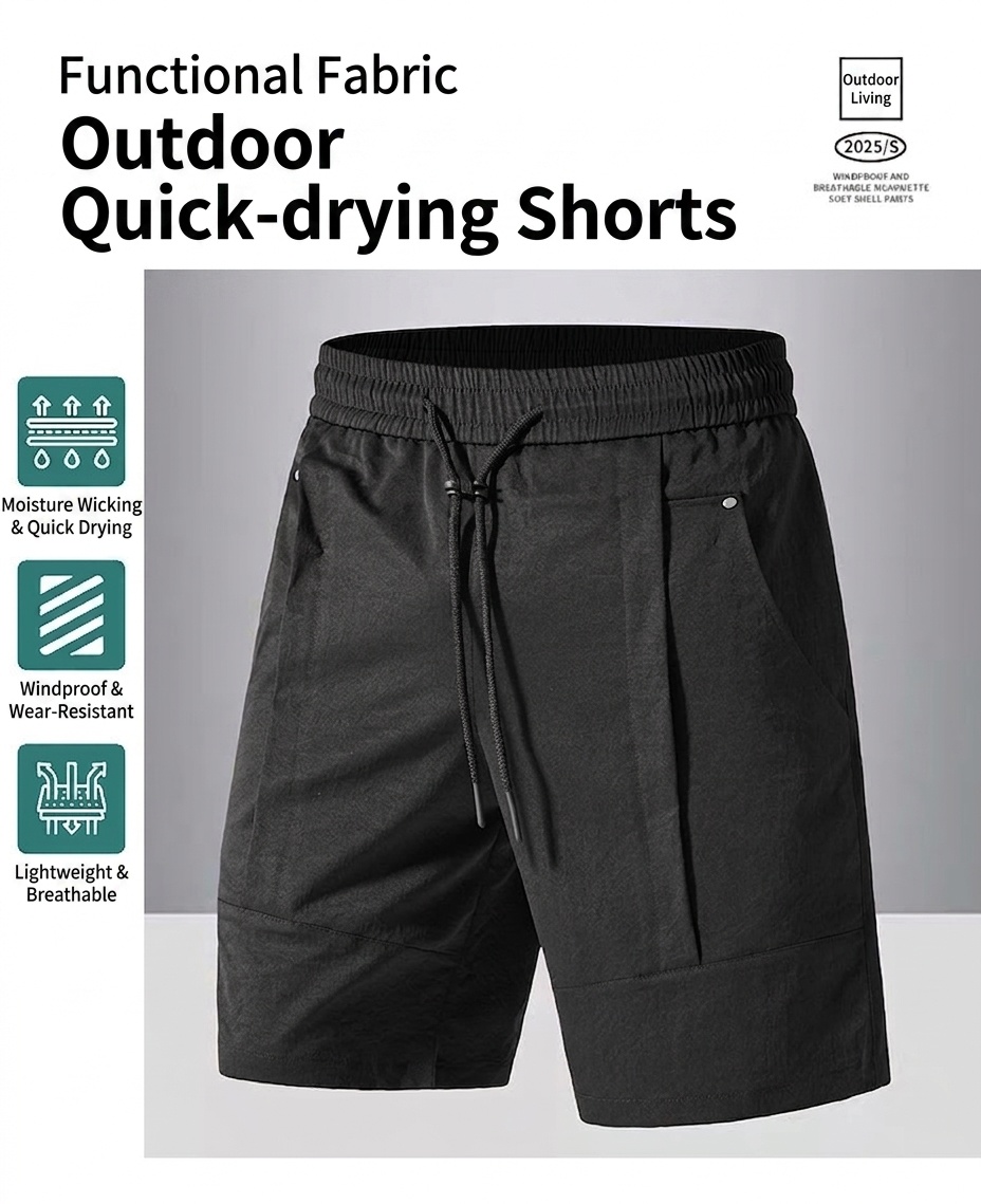 Pantalones cortos urbanos de secado rápido para hombre.