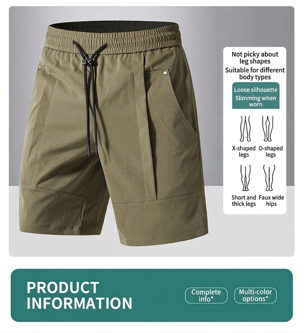 Pantalones cortos urbanos de secado rápido para hombre.