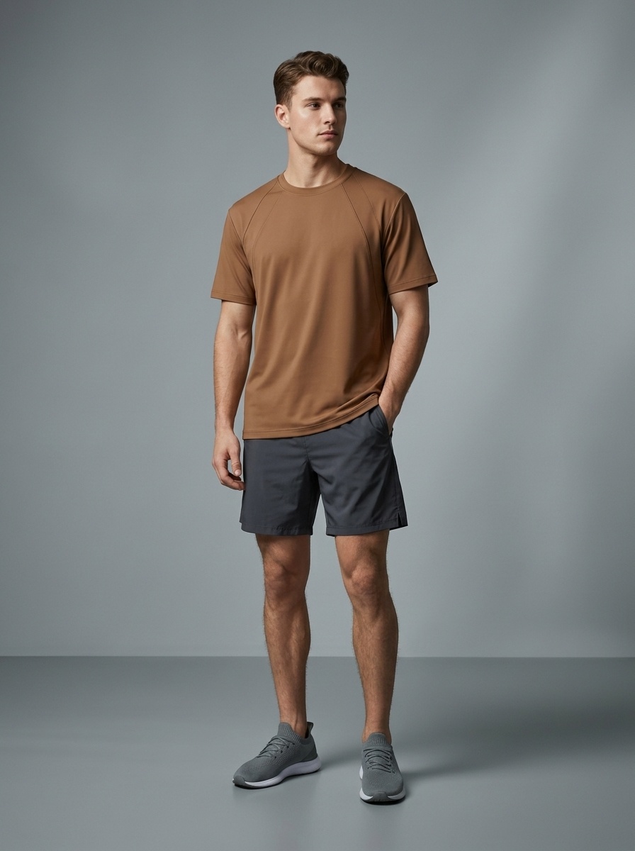 Men's Casual Raglan Style Crew Neck T-Shirt