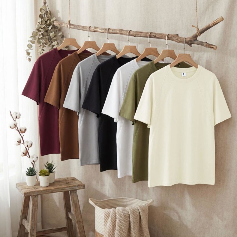 Men's Casual Raglan Style Crew Neck T-Shirt