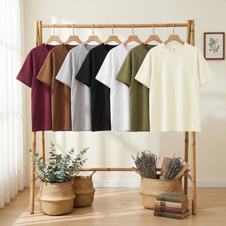 Men's Casual Raglan Style Crew Neck T-Shirt