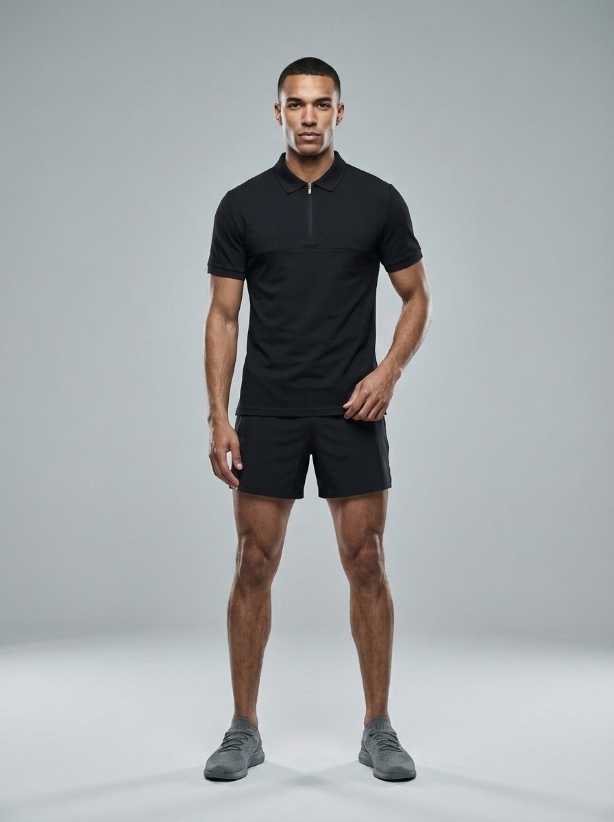 Polo da uomo a mezza zip ad asciugatura rapida - Traspirante e fresca
