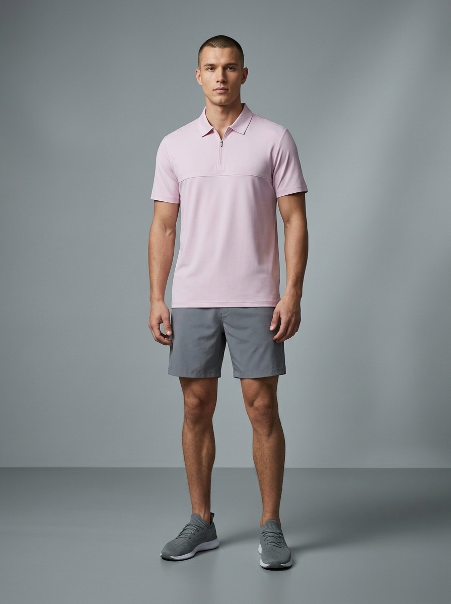 Polo da uomo a mezza zip ad asciugatura rapida - Traspirante e fresca