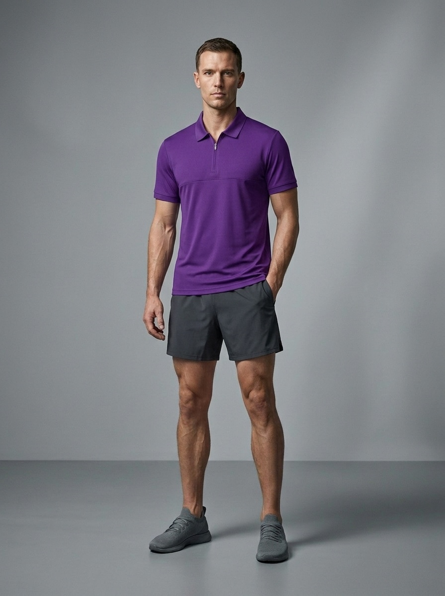 Polo da uomo a mezza zip ad asciugatura rapida - Traspirante e fresca