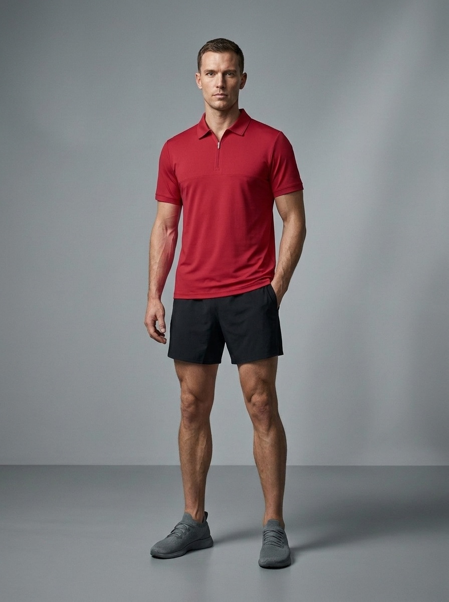 Polo da uomo a mezza zip ad asciugatura rapida - Traspirante e fresca