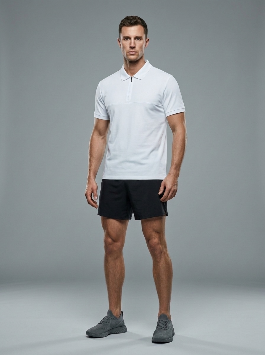 Polo da uomo a mezza zip ad asciugatura rapida - Traspirante e fresca