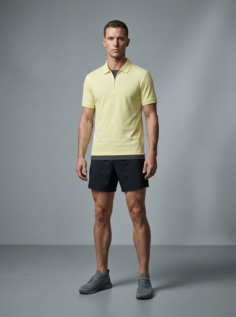 Polo da uomo a mezza zip ad asciugatura rapida - Traspirante e fresca
