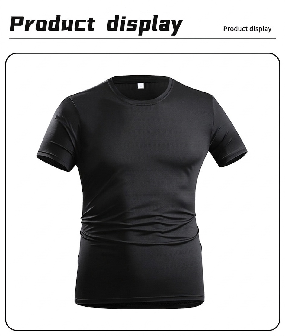 T-shirt sportiva da uomo ad asciugatura rapida e traspirante.