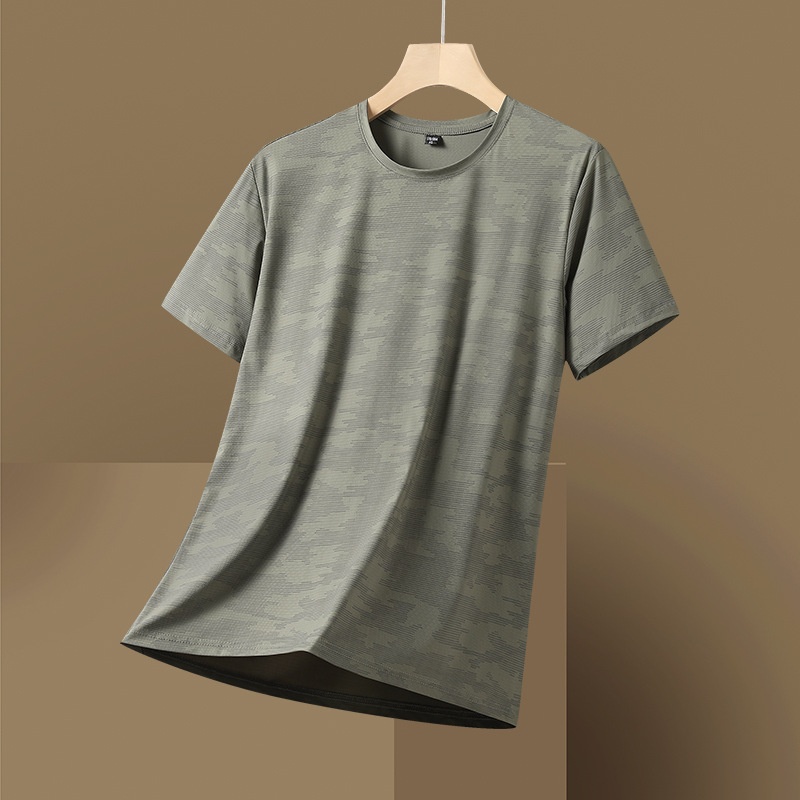T-shirt camouflage en soie glacée à séchage rapide pour homme - Respirant