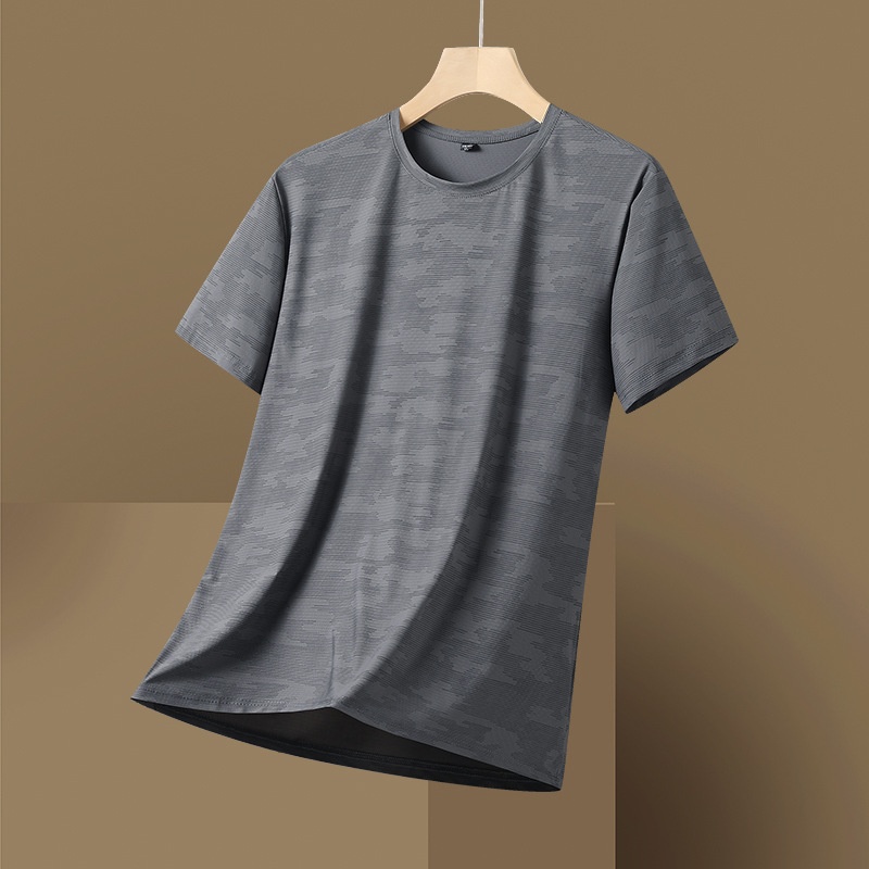 T-shirt camouflage en soie glacée à séchage rapide pour homme - Respirant