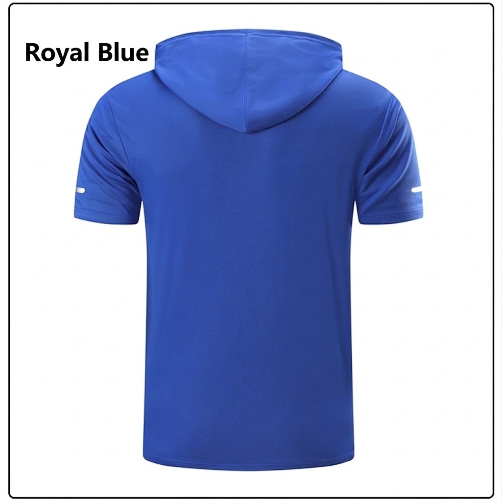 T-shirt de sport à capuche à manches courtes et séchage rapide pour homme