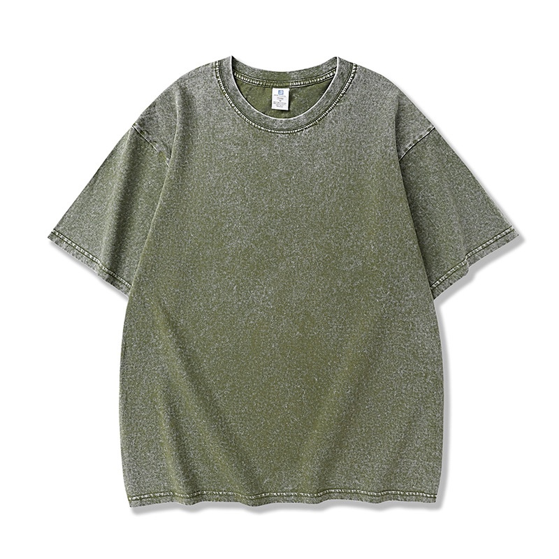 Men's Washed Retro Cotton T-Shirt - Vintage Style