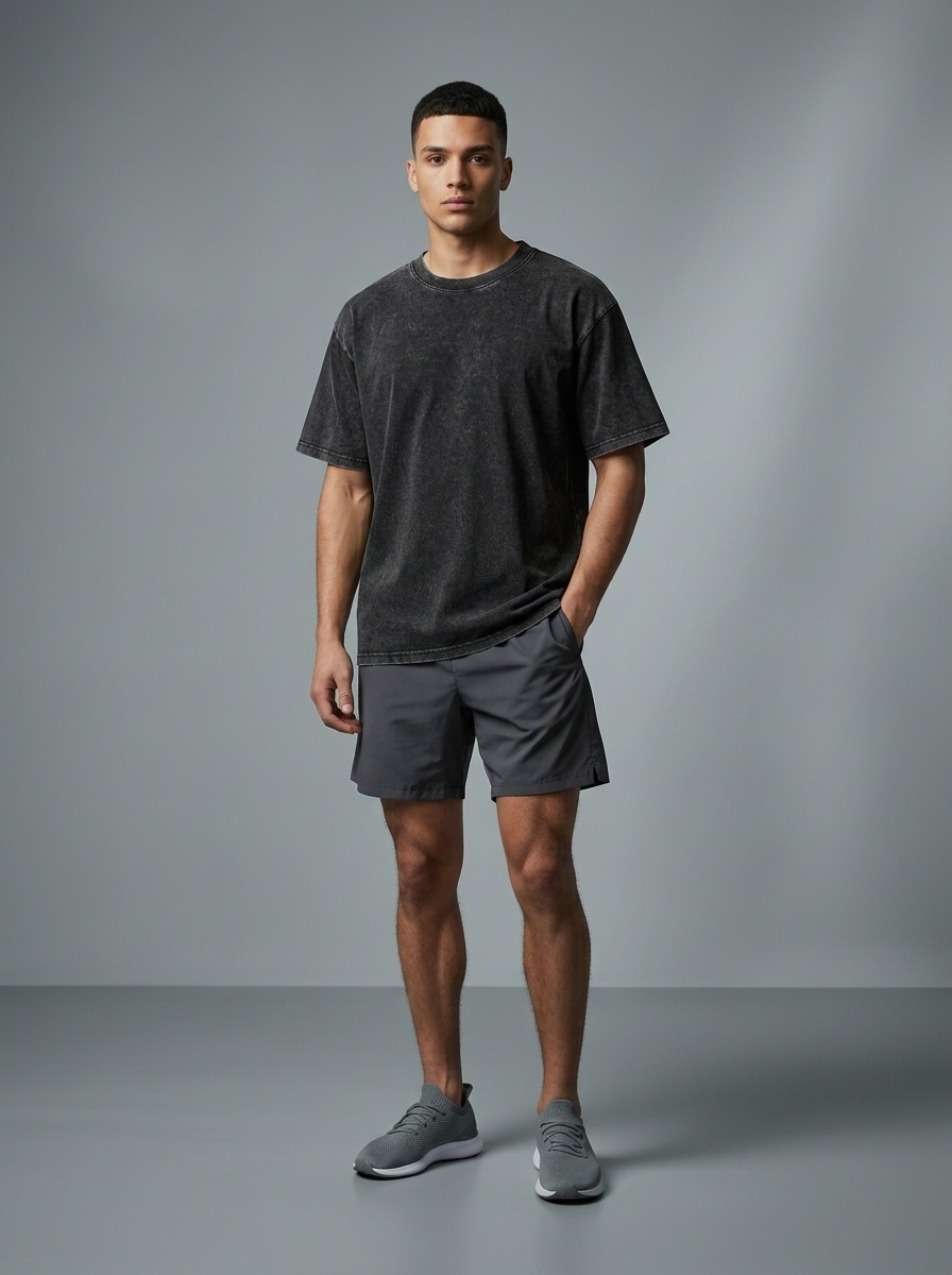Men's Washed Retro Cotton T-Shirt - Vintage Style