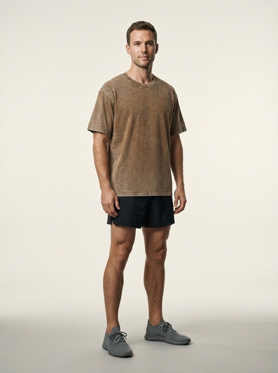 Men's Washed Retro Cotton T-Shirt - Vintage Style