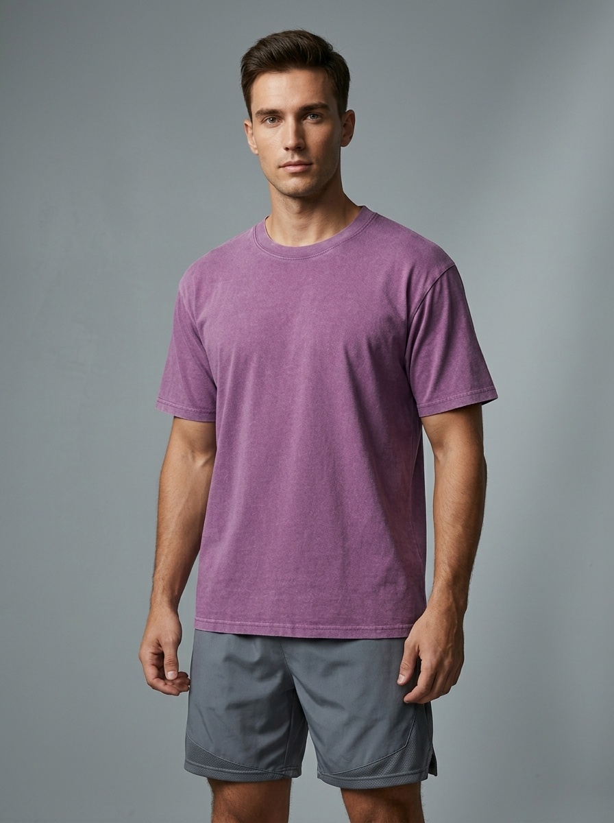 Men's Washed Retro Cotton T-Shirt - Vintage Style
