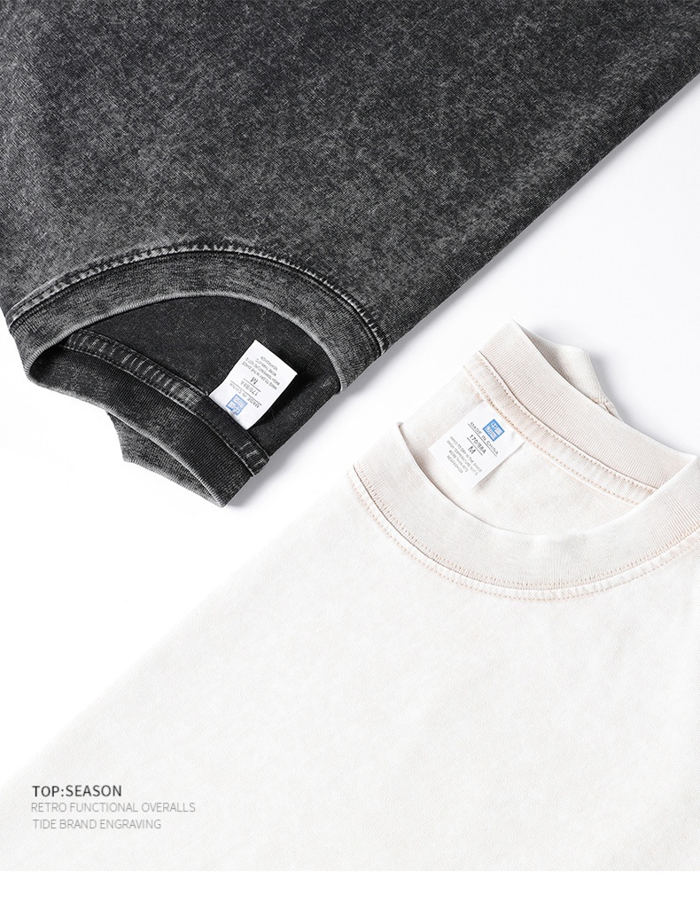 Men's Washed Retro Cotton T-Shirt - Vintage Style