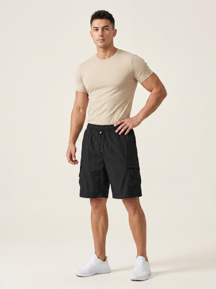Pantalones cortos cargo de secado rápido para hombre: ligeros y transpirables.
