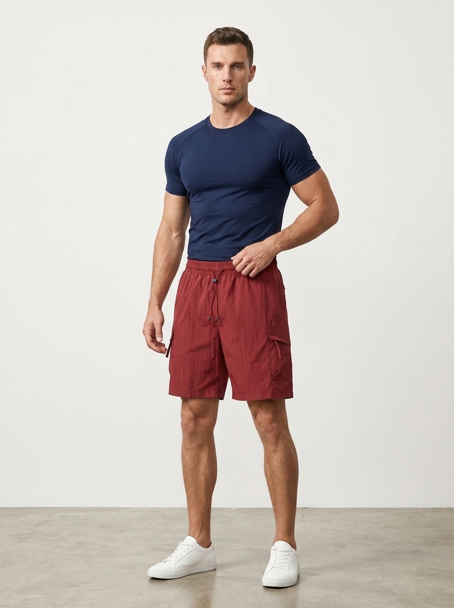 Pantalones cortos cargo de secado rápido para hombre: ligeros y transpirables.