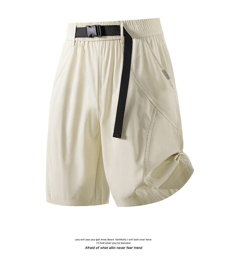 Pantalones cortos cargo de estilo técnico para hombre con cinturón de hebilla - Corte informal